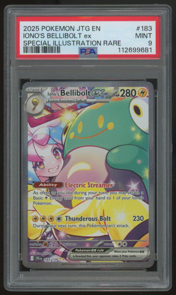 2025 Pokemon Iono's Bellibolt ex Journey Together SIR #183 PSA 9