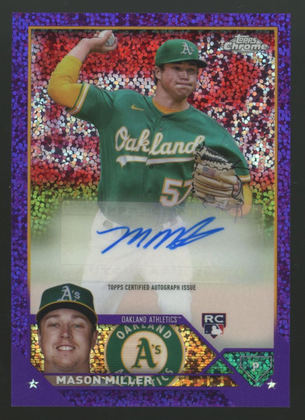 2023 Topps Chrome Mason Miller RC Purple Speckle Refractor Auto /299 #AC-MMI