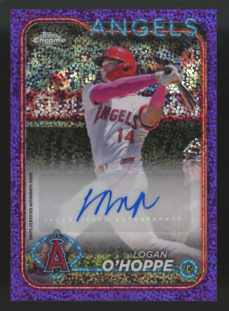 2024 Topps Chrome Update Logan O'Hoppe Purple Speckle Auto /299 #AC-LO