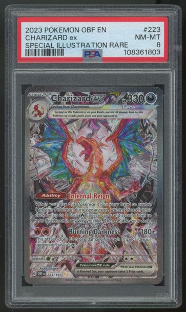 2023 Pokemon Charizard ex Obsidian Flames SIR #223 PSA 8