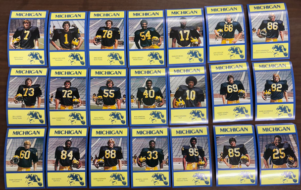 1977 Stommen University of Michigan Football Team Post Card Set (21)