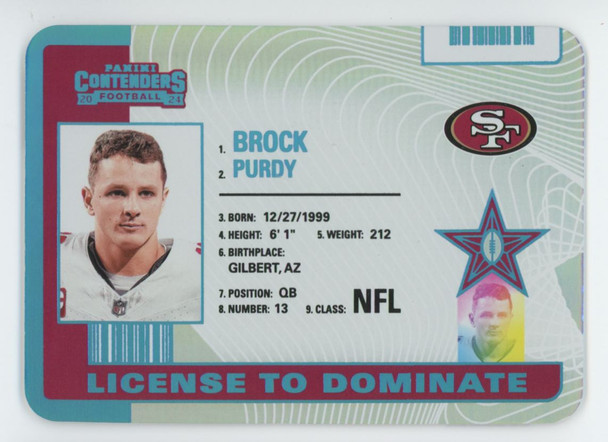 2024 Panini Contenders Brock Purdy License To Dominate SSP #9