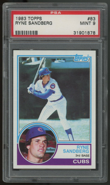 1983 Topps Baseball Ryne Sandberg RC #83 PSA 9