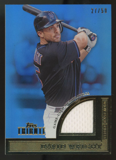 2012 Topps Tribute David Wright Blue Tribute To The Stars Patch /50 #TSR-DW
