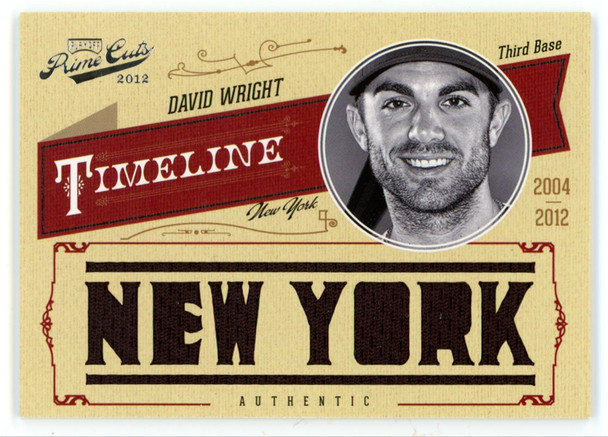 2012 Panini Prime Cuts David Wright Timeline "New York" Patch /25 #15