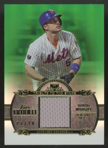 2013 Topps Tribute David Wright Green Tribute To The Stars Patch /40 #TTSR-DW