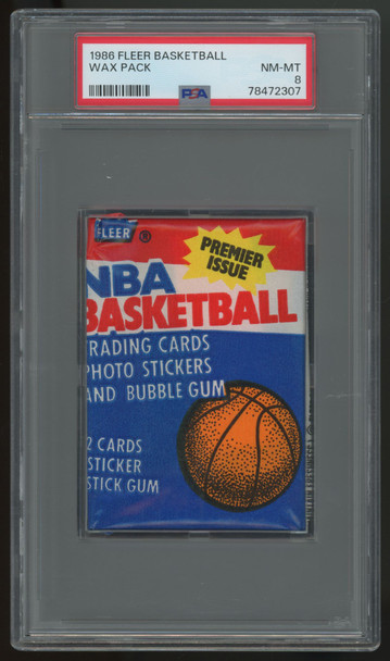 1986/87 Fleer Basketball Pack Magic Johnson Back PSA 8 *307