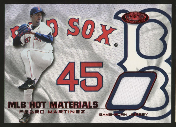 2002 Fleer Pedro Martinez MLB Hot Materials Patch Red /50 #HM-PM