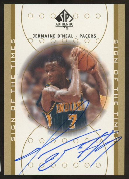 2000-01 UD SP Authentic Jermaine O'Neal Sign Of The Times Auto #JO