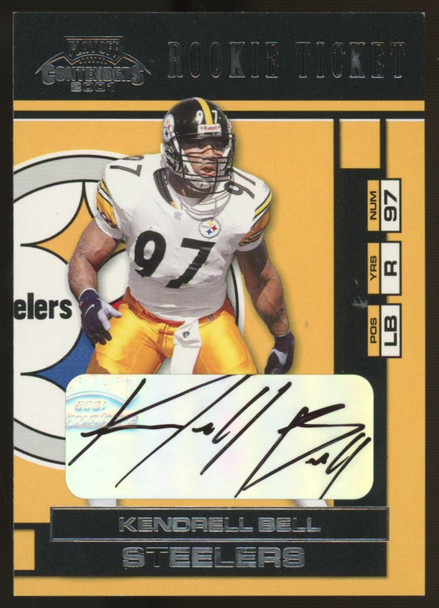 2001 Playoff Contenders Kendrell Bell RC Rookie Ticket Auto #144
