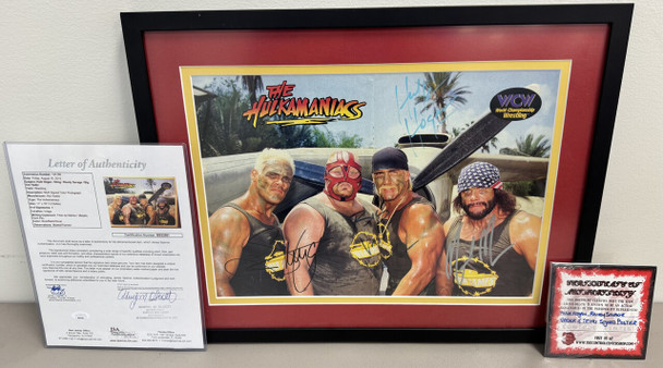 WCW The Hulkamaniacs Poster Signed Autograph JSA Hulk Hogan, Macho Man, Vader, Sting