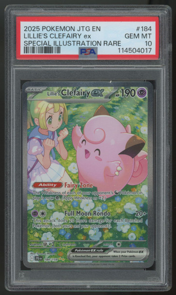 2025 Pokemon Lillie's Clefairy Journey Together SIR #184 PSA 10