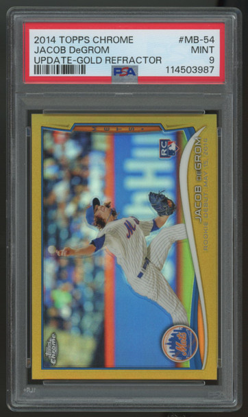 2014 Topps Chrome Jacob deGrom RC Gold Refractor /250 #MB-54 PSA 9