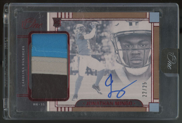 2023 Panini One Jonathan Mingo RC Patch Auto RPA Red /25 #5