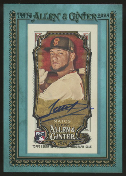 2024 Topps Allen & Ginter Luis Matos RC Mini-Framed Auto Teal /50 #MA-LM