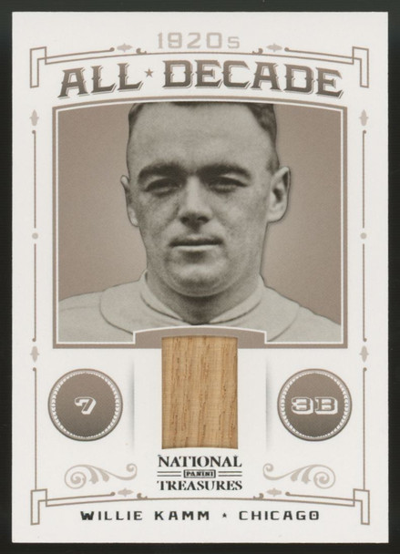 2012 National Treasures Willie Kamm 1920s All-Decade Relic /99 #15