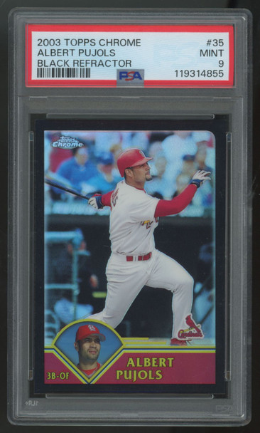 2003 Topps Chrome Albert Pujols Black Refractor /199 #35 PSA 9