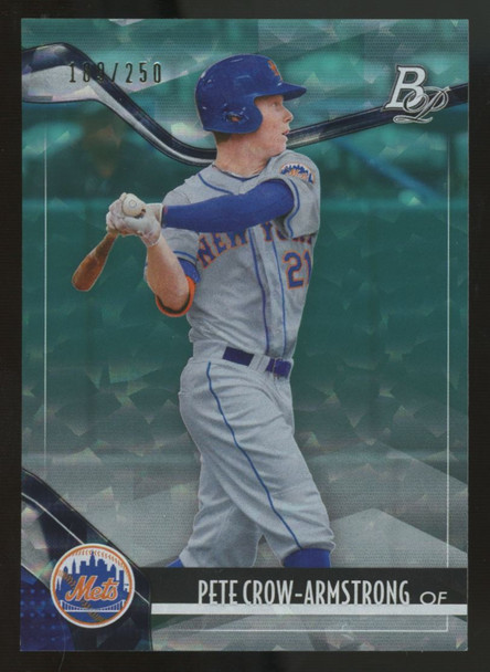 2021 Bowman Platinum Pete Crow-Armstrong RC Top Prospect Aqua Ice Foilboard /250