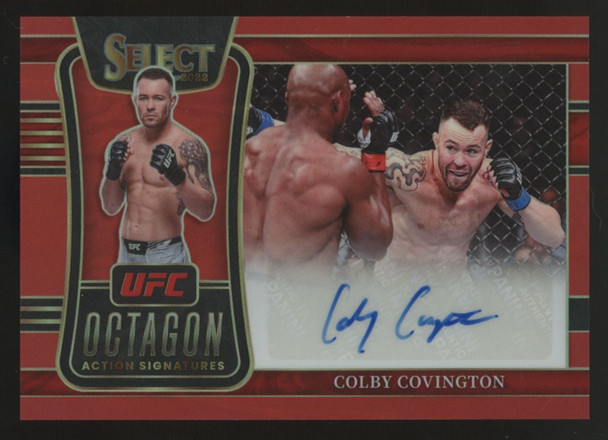 2022 Panini Select UFC Colby Covington Red Prizm Octagon Action Auto /99 #OA-CCV