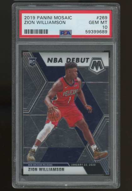 2019/20 Mosaic Zion Williamson RC Debut #269 PSA 10