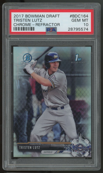2017 Bowman Draft Tristen Lutz 1st Chrome Refractor #BDC-164 PSA 10