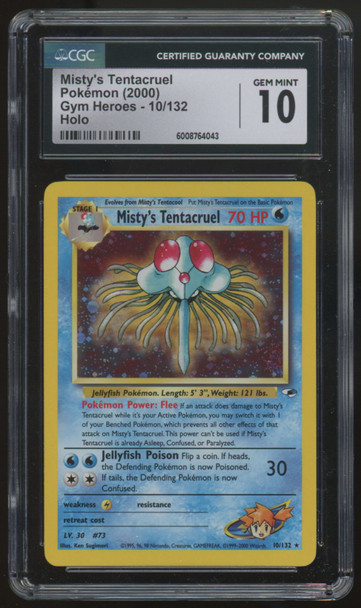 2000 Pokemon Misty's Tentacruel Gym Heroes Holo #10 CGC 10