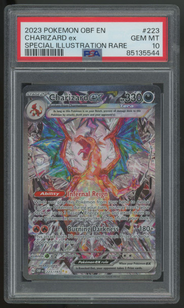 2023 Pokemon Charizard ex Obsidian Flames SIR #223 PSA 10