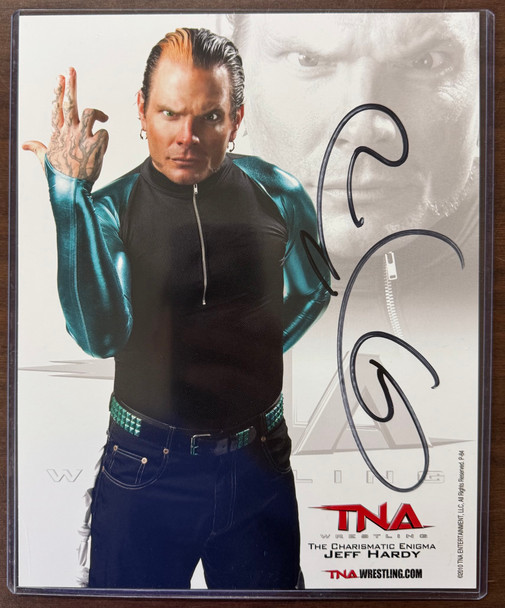 Jeff Hardy Signed Autograph 8x10 TNA Wrestling Photo Black Marker