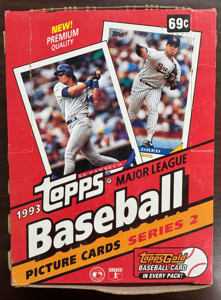 1993 Topps Baseball Series 2 Wax Box 36 Factory Sealed Packs