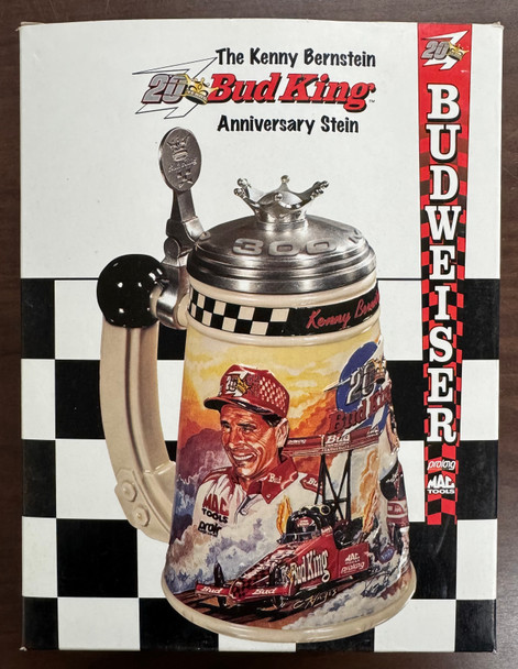 1999 Anheuser Busch Budweiser Kenny Bernstein 20 Year Bud King Anniversary Stein