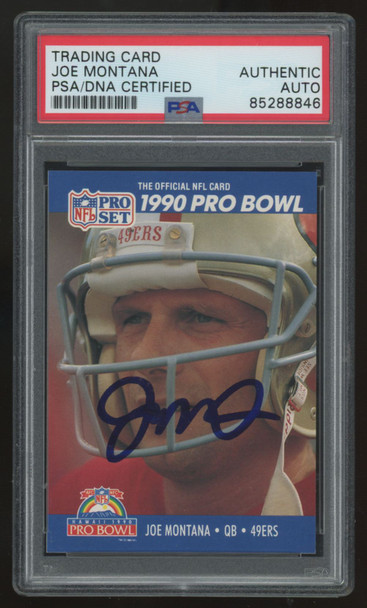 1990 NFL Pro Set Joe Montana Pro Bowl Signed Auto #408 PSA Authentic