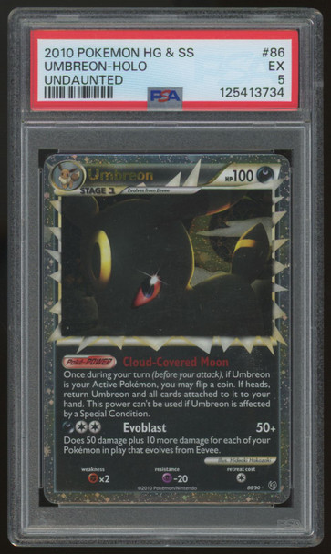 2010 Pokemon Umbreon Undaunted Holo #86 PSA 5 (B)