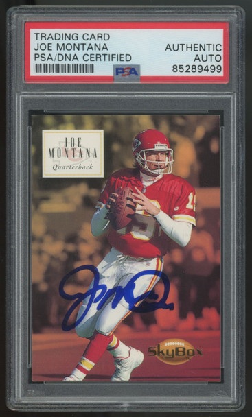 1994 Skybox Premium Joe Montana Signed Auto PSA/DNA Certified Authentic #75
