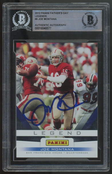2012 Panini Father's Day Joe Montana Legends Signed Auto BGS Authentic #6