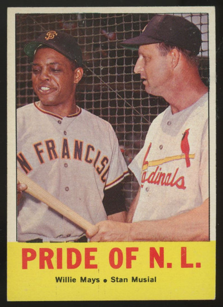 1963 Topps Willie Mays/Stan Musial Pride Of N.L. #138 EX