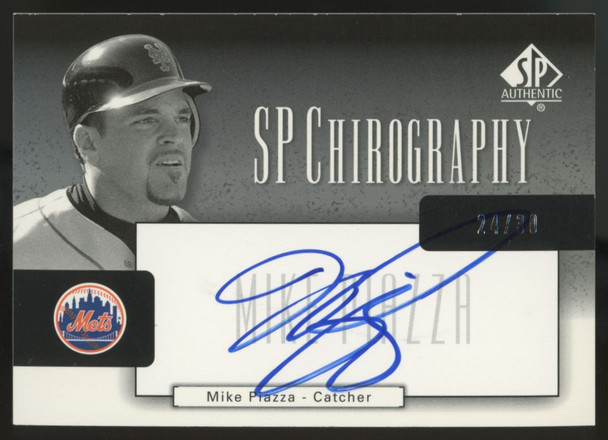 2004 SP Authentic Mike Piazza Silver Duo Tone Chirography Auto /30 #CA-PI