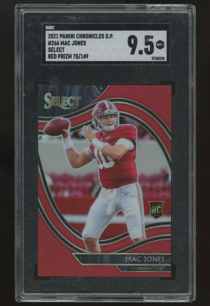 2021 Panini Chronicles Select Draft Mac Jones RC Red Prizm /149 #266 SGC 9.5