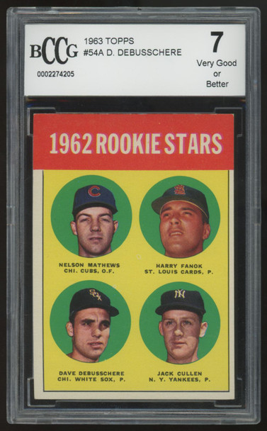 1963 Topps Dave Debusschere RC Rookie Stars #54 BCCG 7