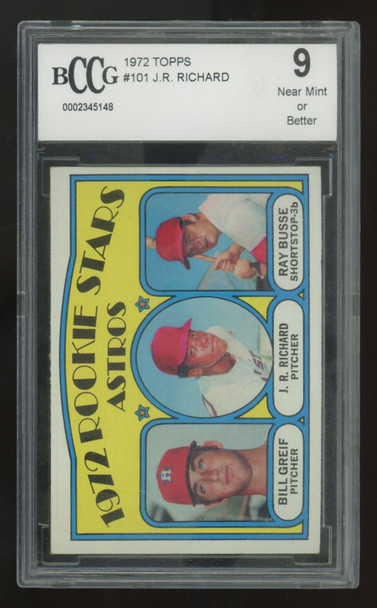 1972 Topps J.R. Richard RC Rookie Stars #101 BCCG 9