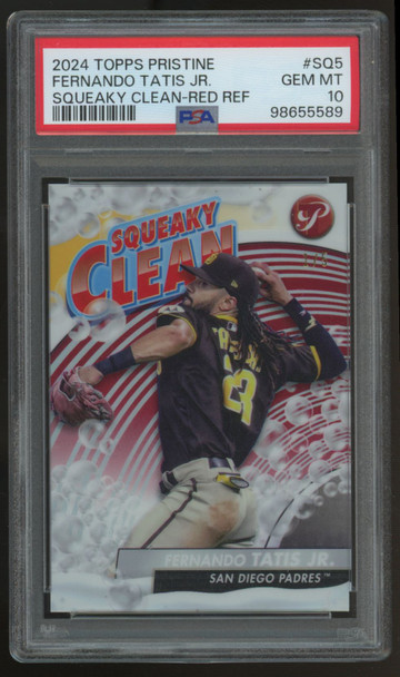 2024 Topps Pristine Fernando Tatis Jr Squeaky Clean Red Refractor /5 #SQ5 PSA 10