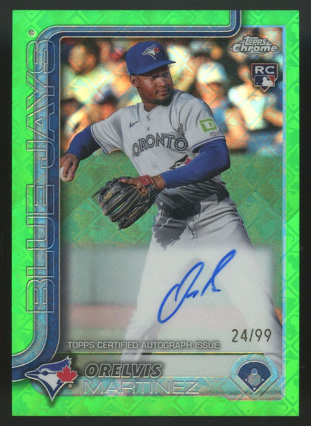 2025 Topps Chrome Logofractor Orelvis Martinez RC Green Auto /99 #RA-OM