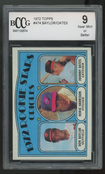 1972 Topps Baylor/Oates/Harrison RC Rookie Stars #474 BCCG 9