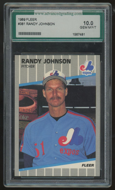 1989 Fleer Randy Johnson RC #381 AGS 10
