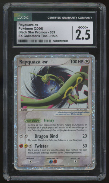 2006 Pokemon Rayquaza ex Collector's Tin Promo Holo #039 CGC 2.5