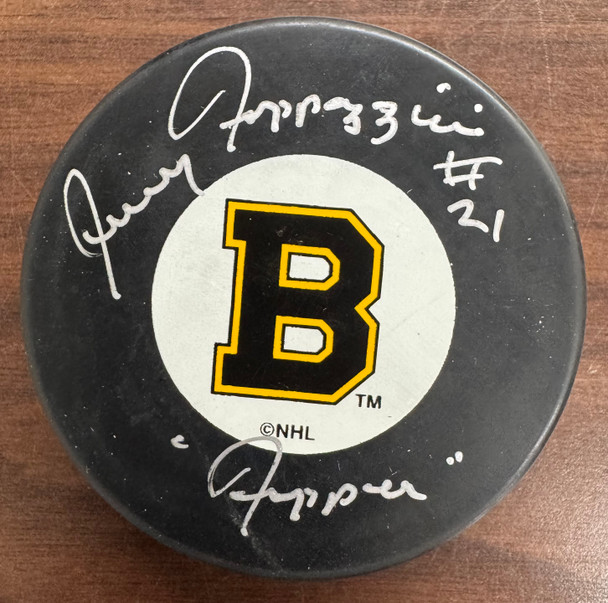 Jerry Toppazzini Signed Autographed Puck JSA Cert