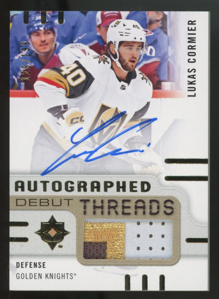 2024-25 UD Ultimate Collection Lukas Cormier RC Debut Auto Patch RPA /199