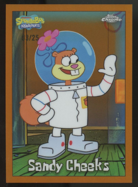2025 Topps Chrome Spongebob Sandy Cheeks Orange Refractor /25 #27