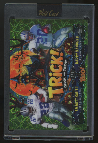 2025 Wild Card Haunted Hits Emmitt Smith/Barry Sanders Boo! Trick Or Treat 1/1