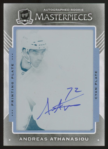 2015-16 UD The Cup Andreas Athanasiou RC Auto Cyan Printing Plate 1/1