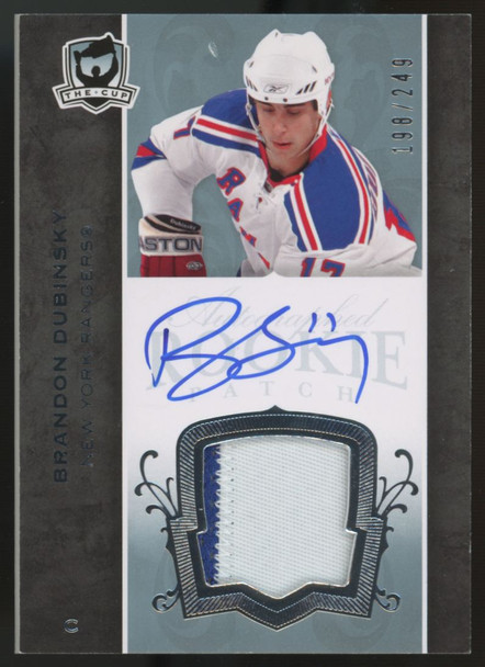 2007-08 Upper Deck The Cup Brandon Dubinsky RC Patch Auto RPA /249 #147